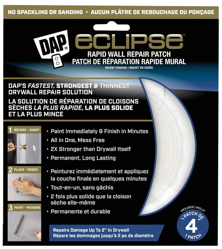 DAP DAP 7079809163 Rapid Wall Repair Patch, 4 in Dimensions, Clear PAINT DAP