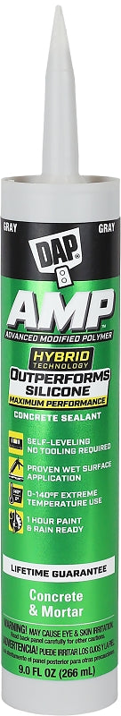 DAP AMP 7079800764 Self-Leveling Sealant Caulk, Gray, Paste, 9 oz Cartridge PAINT DAP
