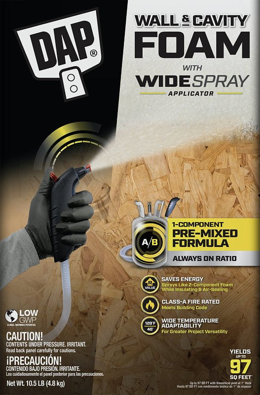 DAP DAP 7565000351 Wall and Cavity Foam Sealant, Cream, 24 hr Functional Cure, 40 to 120 deg F, 10.5 lb