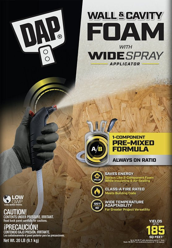 DAP DAP 7565000352 Wall and Cavity Foam Sealant, Cream, 24 hr Functional Cure, 40 to 120 deg F, 20 lb