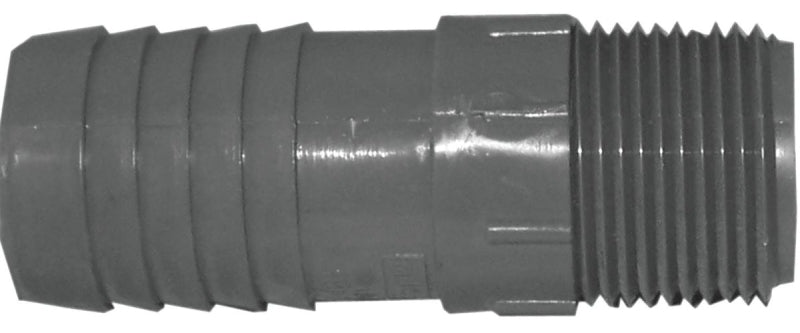 BOSHART INDUSTRIES Boshart UPPRA-0705 Pipe Adapter, 3/4 x 1/2 in, MPT x Insert, Polyethylene PLUMBING, HEATING & VENTILATION BOSHART INDUSTRIES