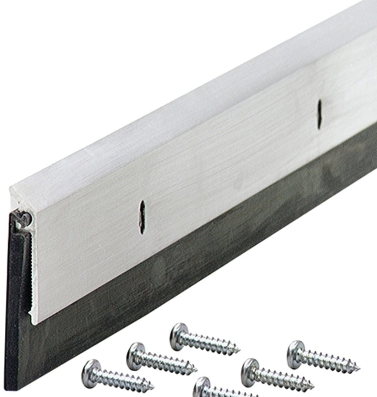 M-D M-D 69604 Door Sweep, 48 in L, 1-1/4 in W, Aluminum Flange, EPDM Rubber Insert, ADA Compliant
