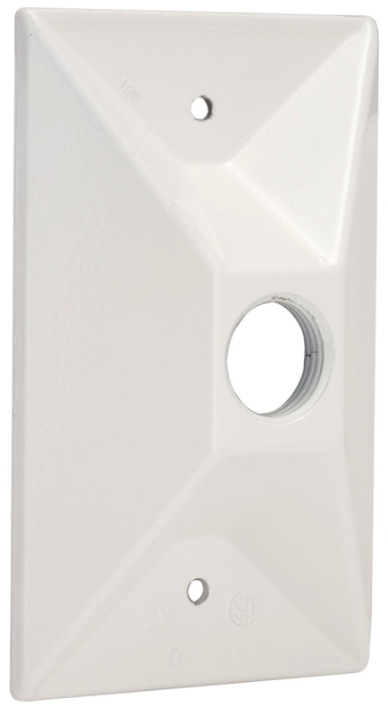 HUBBELL Hubbell 5186-6 Cover, Cluster, Lampholder, 4-19/32 in L, 2-27/32 in W, Rectangular, 1-Gang, White, 6/CD
