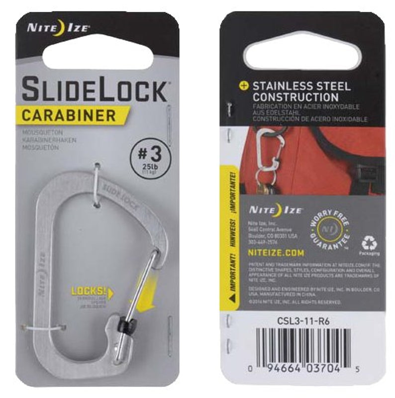 NITE IZE Nite Ize CSL3-11-R6 Classic Utility Carabiner, Stainless Steel