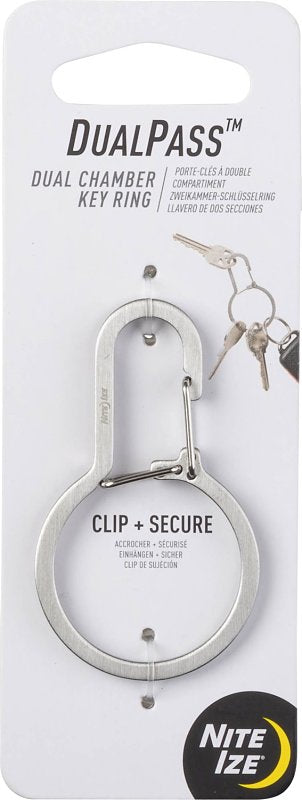 NITE IZE Nite Ize Dualpass Series DDK-11-R3 Key Ring, Dual Chamber, Split Ring