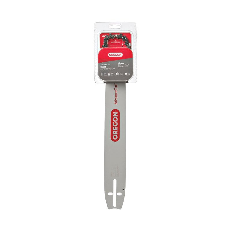 OREGON Oregon AdvanceCut 27851 Series Bar and Chain Combo, Small Bar Nose Radius, 60-Drive Link, 72V Chain, 3/8 in TPI/Pitch