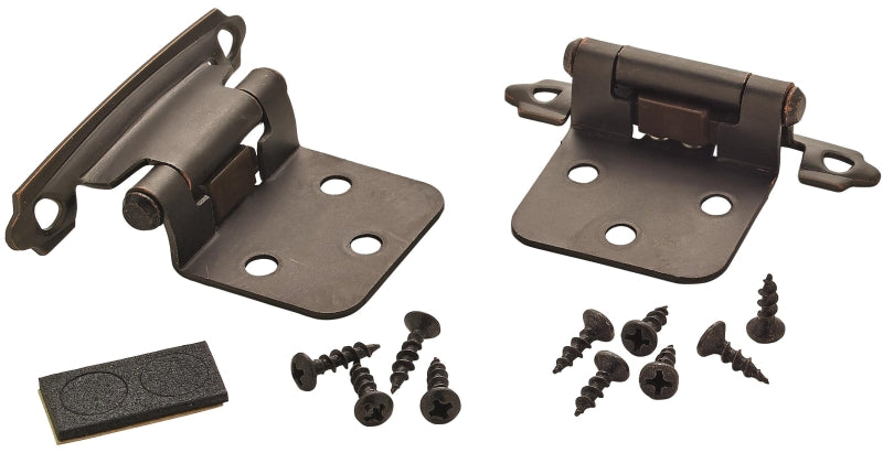 AMEROCK Amerock BPR3429ORB Cabinet Hinge, 2-3/4 in L x 1-3/4 in W, Steel, Oil-Rubbed Bronze, 5-Hole, Face Mounting