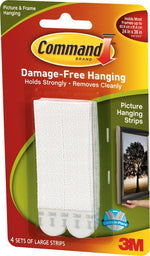 COMMAND Command 17206 Picture Hanging Strip, 4 lb/set, Foam, White, 3.625 in L x 0.5 in W x 0.1 in D, 4/PK HARDWARE & FARM SUPPLIES COMMAND