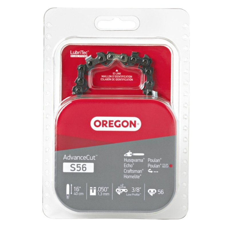 OREGON Oregon S56 Chainsaw Chain, For: Echo, Jonsered, John Deere, McCulloch, Husqvarna, Poulan, Remington and Stihl Chainsaws