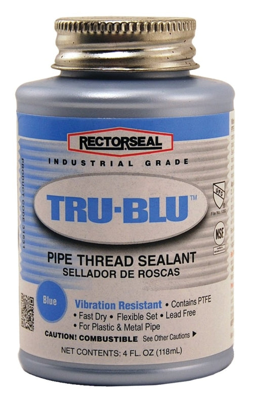 RECTORSEAL Rectorseal Tru-Blu 31631 Thread Sealant, 0.25 pt Can, Paste, Blue PLUMBING, HEATING & VENTILATION RECTORSEAL