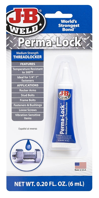J-B WELD J-B Weld 24206 Threadlocker, Liquid, Mild Organic, Blue, 6 mL AUTOMOTIVE J-B WELD