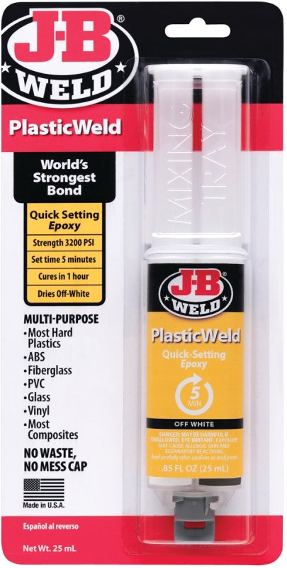 J-B WELD J-B Weld 50132 Epoxy Adhesive, Off-White, Liquid, 25 mL Syringe