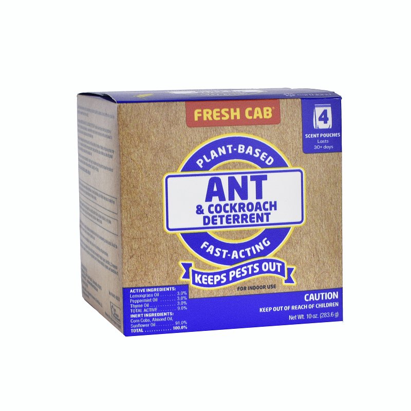FRESH CAB Fresh Cab FC4P6DANTRO Ant and Cockroach Deterrent, Woodsy, 10 oz Pouch
