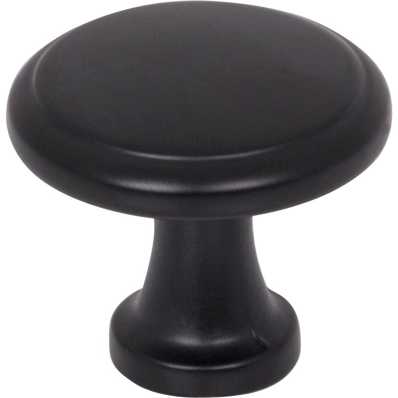 HARDWARE RESOURCES KasaWare K997MB-10 Flat Round Cabinet Knob With Step, 1 in Projection, Zinc, Matte Black HARDWARE & FARM SUPPLIES HARDWARE RESOURCES