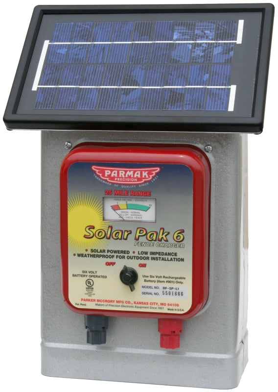 PARKER MCCRORY MFG. Parmak DF-SP-LI Solar Panel, 1.6 J Output Energy, Rechargeable Battery, 25 miles Fence Distance