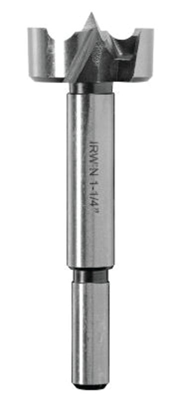 IRWIN Irwin 1966935/42926 Forstner Bit, 1-5/8 in Dia, 3-1/2 in OAL, 3/8 in Dia Shank, Reduced Shank