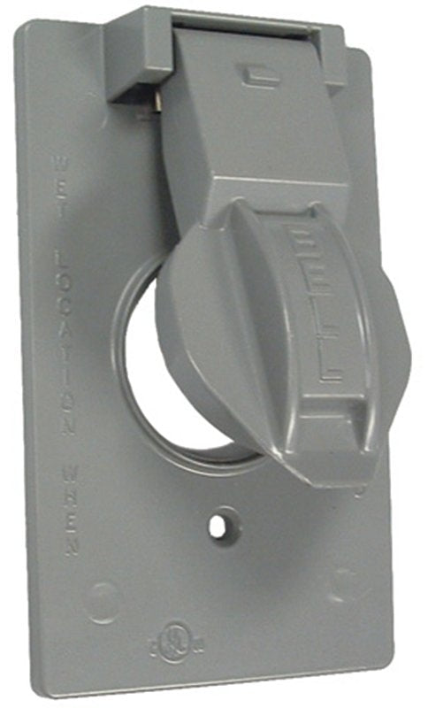 HUBBELL Hubbell 5155-5 Cover, 1-13/32 in Dia, 2-13/16 in W, 1-Gang, Metal, Gray, Powder-Coated ELECTRICAL HUBBELL