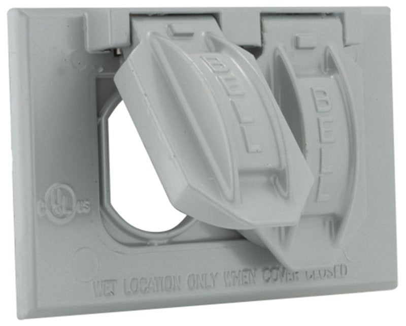 HUBBELL Hubbell 5180-5 Cover, Flip, Snap, 2-13/16 in L, 4-9/16 in W, 1-Gang, Metal, Gray, 6/CD, Powder-Coated ELECTRICAL HUBBELL