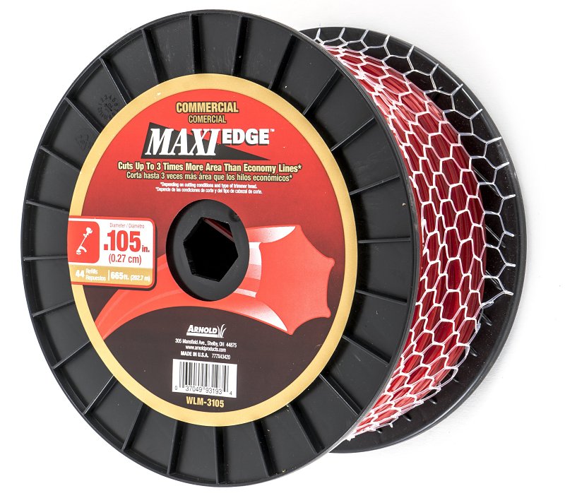 ARNOLD Arnold Maxi Edge Series WLM-3105 Trimmer Line Spool, 0.105 in Dia, 665 ft L, Polymer OUTDOOR LIVING & POWER EQUIPMENT ARNOLD