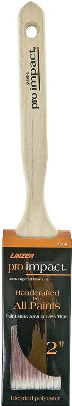 LINZER Linzer WC 2164-2 Paint Brush, Natural Handle, 2 in W, 2-1/2 in L Bristle, Polyester Bristle, Sash Handle PAINT LINZER