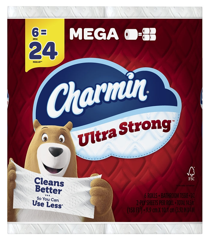 CHARMIN Charmin Ultra Strong 04176 Bathroom Tissue, 2-Ply, Paper, 6/PK