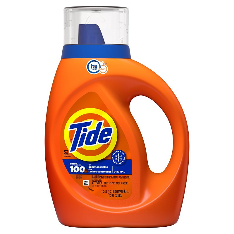 TIDE Tide 80762760 High-Efficiency Laundry Detergent, 42 fl-oz Bottle, Liquid, Original