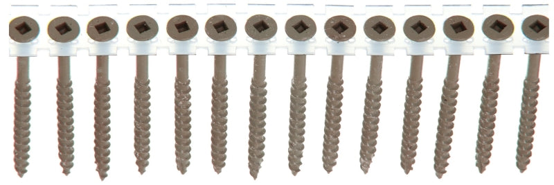 SENCO Senco 08D Series 08D250W Deck Screw, Brown, 2-1/2 in L, Flat Head, #2 Drive, Steel, Weatherex, 800/PK