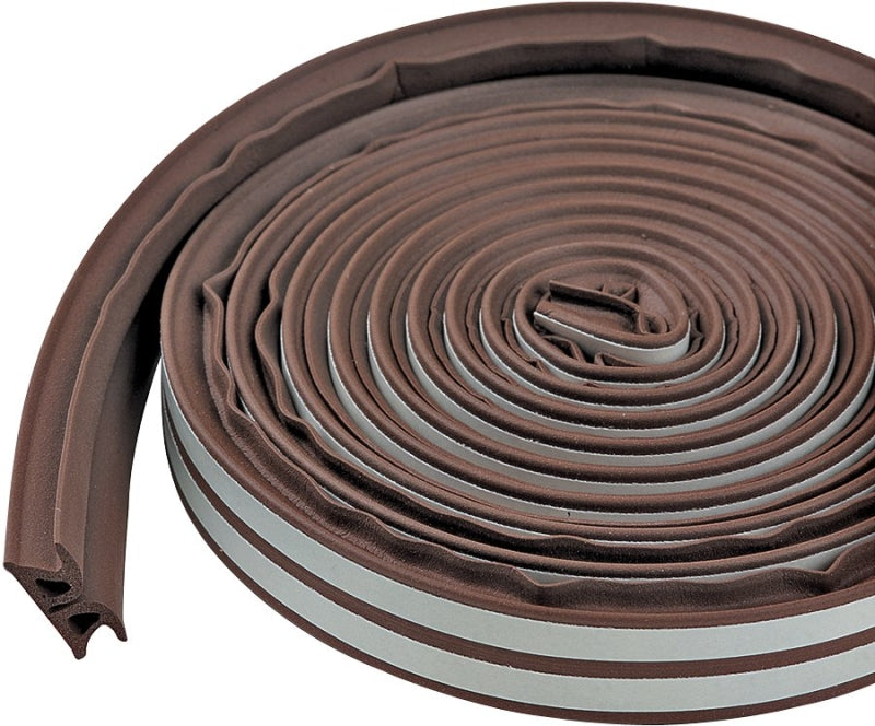 M-D M-D 43848 Weatherstrip Tape, 3/8 in W, 17 ft L, EPDM/Silicone, Brown