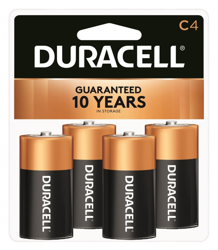 DURACELL Duracell MN1400R4ZX Battery, 1.5 V Battery, 7 Ah, C Battery, Alkaline, Manganese Dioxide, Rechargeable: No