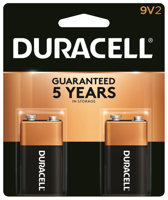 DURACELL Duracell MN1604B2Z Battery, 9 V Battery, Alkaline, Manganese Dioxide, Rechargeable: No, 2/PK