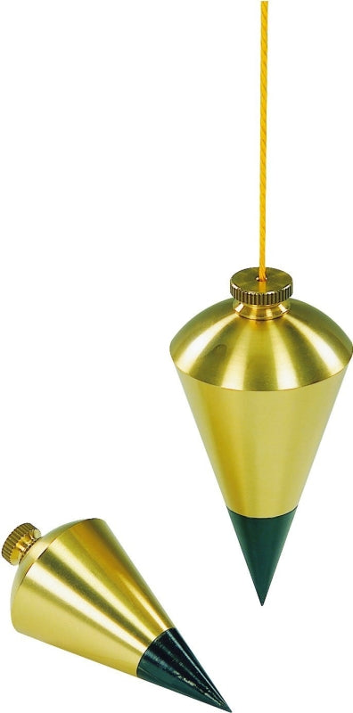 STANLEY STANLEY 47-973 Plumb Bob, 8 oz, Brass, Lacquer