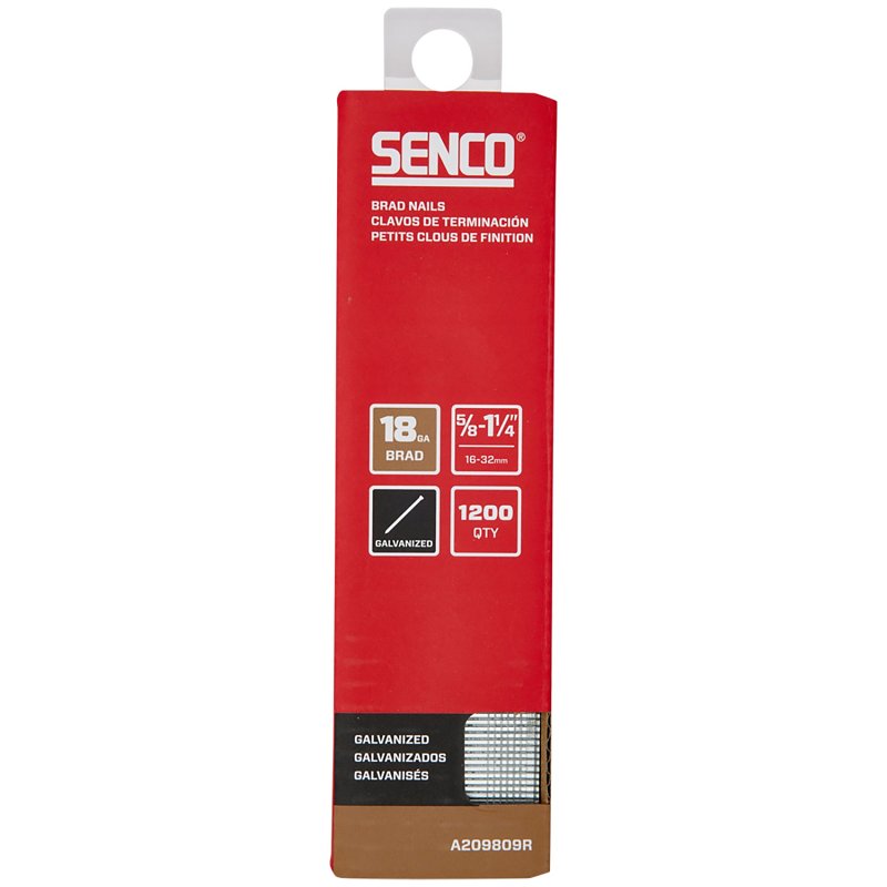 SENCO Senco A209809R Brad Nail Strip Assortment, 5/8, 3/4, 1, 1-1/4 in L, 18 ga, Galvanized/Plain, Medium Head HARDWARE & FARM SUPPLIES SENCO