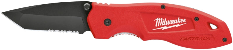 MILWAUKEE Milwaukee FASTBACK Series 48-22-1530 Utility Knife, 3 in L Blade, Stainless Steel Blade, Contour-Grip Handle, Red Handle