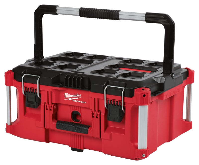 MILWAUKEE Milwaukee PACKOUT 48-22-8425 Tool Box, 100 lb, Polymer, Red, 22.1 in L x 16.1 in W x 11.3 in H Outside TOOLS MILWAUKEE