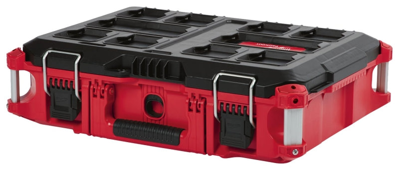 MILWAUKEE Milwaukee PACKOUT 48-22-8424 Tool Box, 75 lb, Plastic, Red, 22.1 in L x 16.1 in W x 6.6 in H Outside TOOLS MILWAUKEE