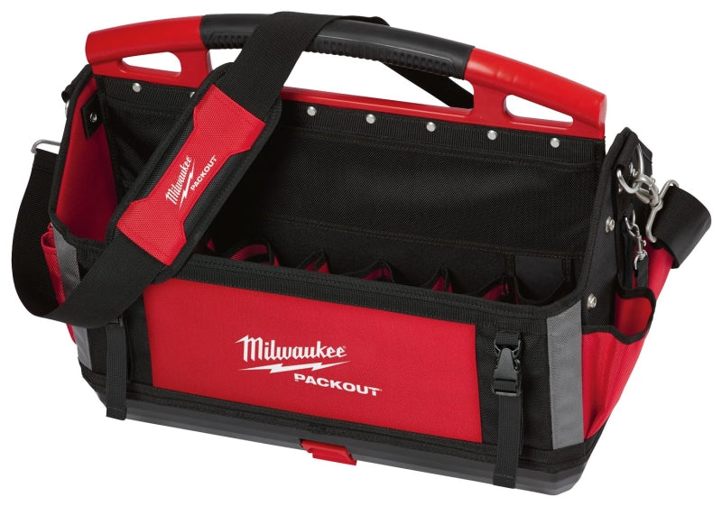 MILWAUKEE Milwaukee PACKOUT 48-22-8320 Tool Tote, 20 in W, 11 in D, 17 in H, 32-Pocket, Polyester, Red TOOLS MILWAUKEE