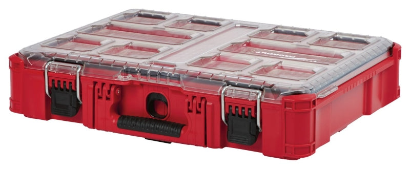 MILWAUKEE Milwaukee PACKOUT 48-22-8430 Organizer, 75 lb, 19.7 in L, 15.2 in W, 4.6 in H, 10-Compartment, Plastic, Red TOOLS MILWAUKEE