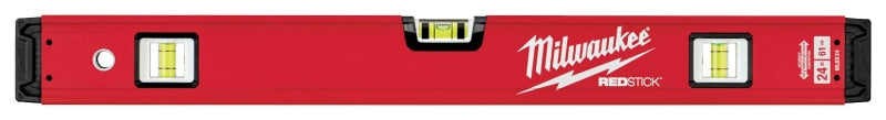 MILWAUKEE Milwaukee REDSTICK Series MLBX24 Box Level, 24 in L, 3-Vial, Non-Magnetic, Aluminum, Red