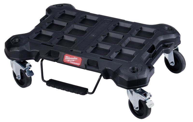 MILWAUKEE Milwaukee PACKOUT 48-22-8410 Dolly, 250 lb, 4-Wheel, Polymer, Black/Red, 24.4 in OAL, 18.8 in OAW, 7.6 in OAH TOOLS MILWAUKEE