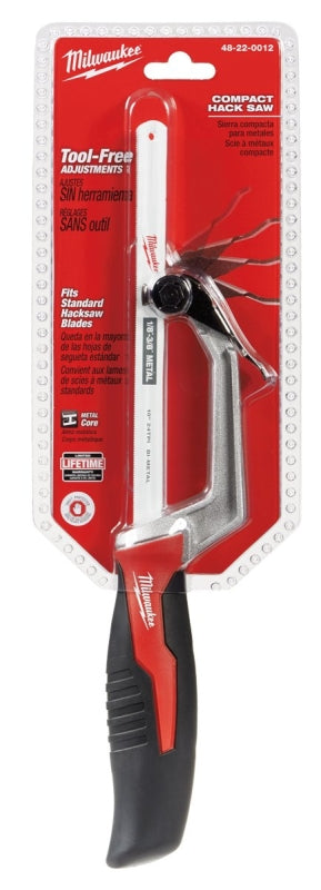 MILWAUKEE Milwaukee 48-22-0012 Compact Hacksaw, 10 in L Blade, 14 TPI, Comfort Grip Handle, Rubber Handle