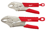 MILWAUKEE Milwaukee 48-22-3402 Pliers Set, 2-Piece, Steel, Black/Red/Silver, Specifications: Curved Jaw, Ergonomic Handle TOOLS MILWAUKEE