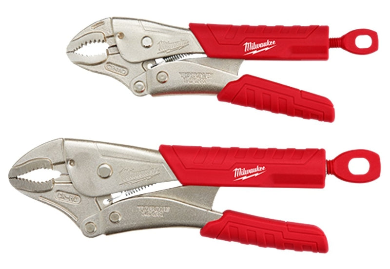 MILWAUKEE Milwaukee 48-22-3402 Pliers Set, 2-Piece, Steel, Black/Red/Silver, Specifications: Curved Jaw, Ergonomic Handle TOOLS MILWAUKEE