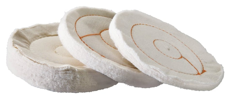 DICO PRODUCTS Dico 527-36-4 Buffing Wheel, Cotton, 4 in Dia, 1/2 in Thick