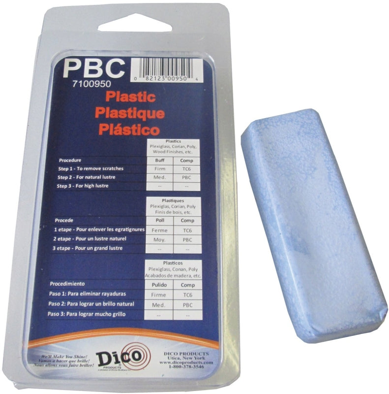 DICO PRODUCTS Dico 7100950 Buffing Compound, 1/2 in Thick, Plastic, Blue TOOLS DICO PRODUCTS