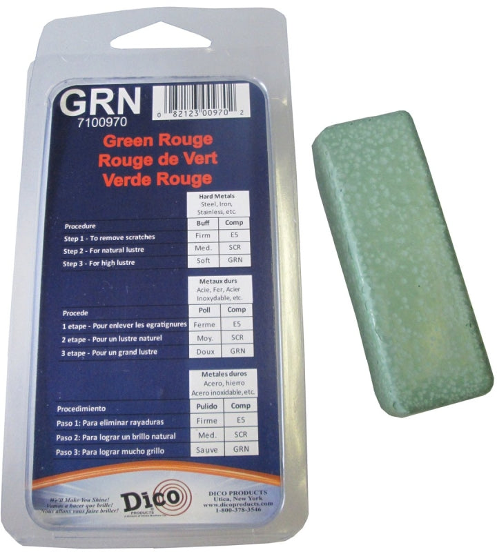 DICO PRODUCTS Dico 7100970 Buffing Compound, 1/2 in Thick, Emerald Green Rouge, Green TOOLS DICO PRODUCTS
