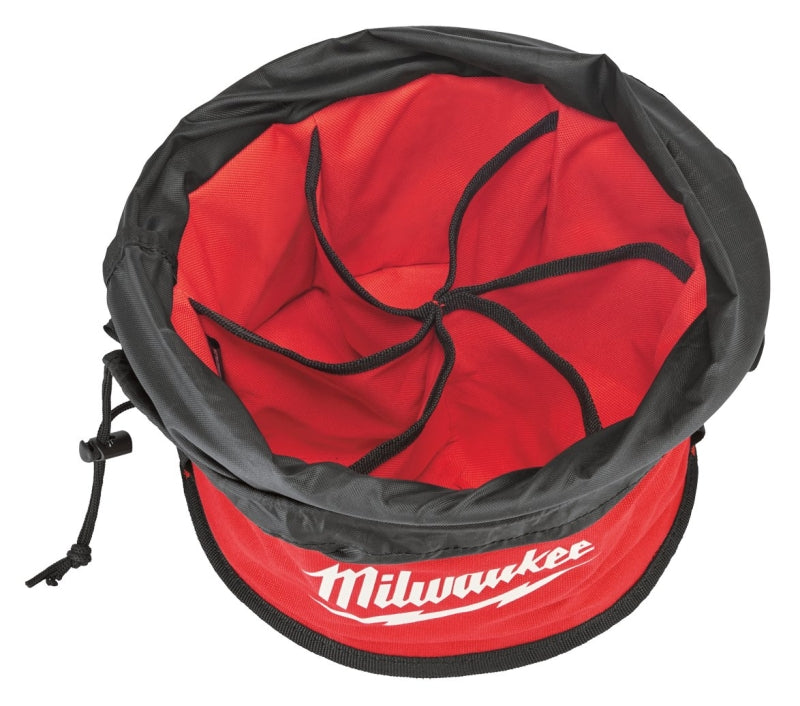 MILWAUKEE Milwaukee 48-22-8170 Parachute Organizer Bag, 1.97 in W, 11.81 in D, 11.02 in H, 9-Pocket, Canvas, Black/Red TOOLS MILWAUKEE