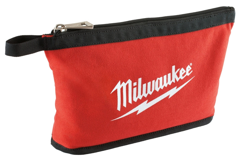 MILWAUKEE Milwaukee 48-22-8180 Zipper Pouch, 1-Pocket, Canvas, Red, 1/2 in W, 8 in H, 12-1/2 in D