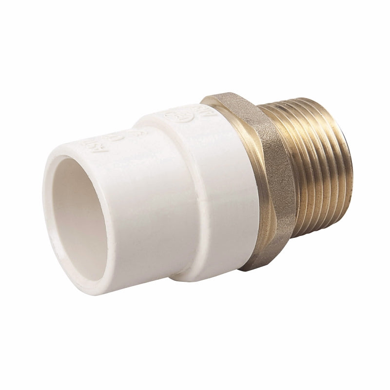 B & K INDUSTRIES B & K 164-304NL Transition Pipe Adapter, 3/4 in, Solvent x MIP, Brass/CPVC PLUMBING, HEATING & VENTILATION B & K INDUSTRIES