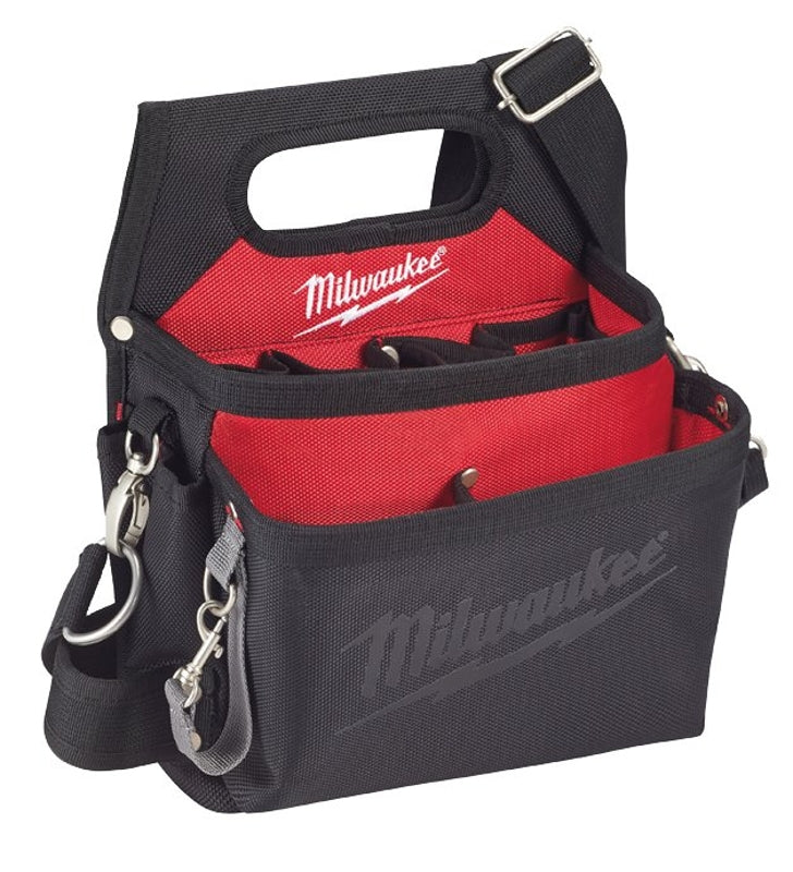 MILWAUKEE Milwaukee 48-22-8112 Work Pouch, 15-Pocket, Nylon, Black/Red, 12.8 in W, 3-1/2 in H, 10-1/2 in D TOOLS MILWAUKEE