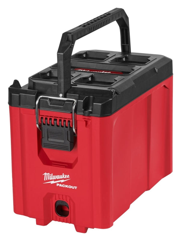 MILWAUKEE Milwaukee PACKOUT 48-22-8422 Compact Tool Box, 75 lb, Polypropylene, Red, 16.2 in L x 10 in W x 13 in H Outside TOOLS MILWAUKEE